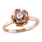 Original Amour 10k Pink Gold 1/7 CT TDW Diamond Floral Ring