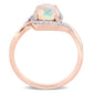 Original Amour 10K Rose Gold 1 CT TGW Ethiopian Blue Opal and 1/7 CT TDW Diamond Cocktail Ring