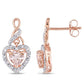 Original AMOUR Halo Heart Shaped Morganite and 1/8 CT TW Diamond Earrings In 10K Rose Gold