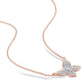 Original AMOUR 1/8 CT TDW Diamond Butterfly Pendant with Chain In 10K Rose Gold