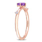 Original Amour 10k Rose Gold 2/5 CT TGW Emerald-Cut Amethyst and White Topaz Stackable Ring