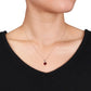 Original AMOUR 2-piece Set Of Heart Shaped Garnet and Diamond Earrings and Pendant with Chain In 10K Rose Gold