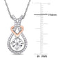 Original AMOUR 1/5 CT TW Diamond Teardrop and Heart Motif Pendant with Chain In 2-Tone 10K White and Rose Gold