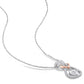 Original AMOUR 1/5 CT TW Diamond Teardrop and Heart Motif Pendant with Chain In 2-Tone 10K White and Rose Gold