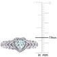 Original Amour 10K White Gold 0.06 CT TDW Diamond and 1/3 CT TGW Aquamarine Halo Ring