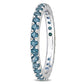 Original Amour 10k White Gold 1 1/2 CT TGW London Blue Topaz Eternity Ring