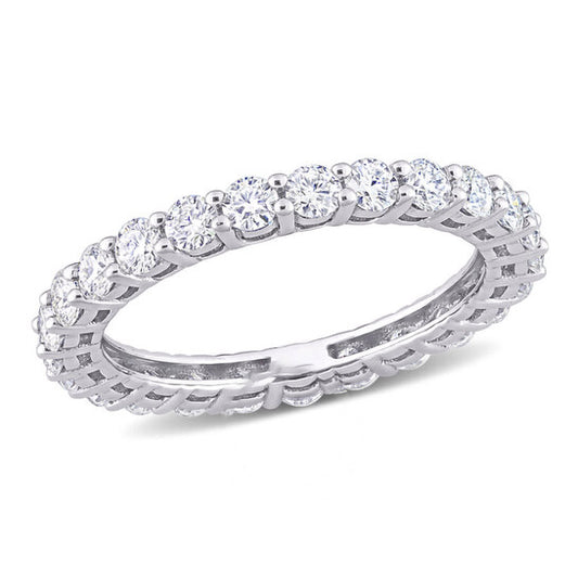 Original Amour 10k White Gold 1 3/5 CT TGW Created White Moissanite Eternity Ring