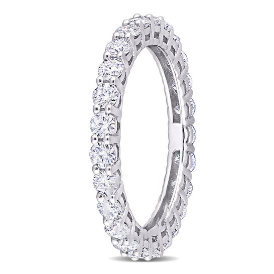 Original Amour 10k White Gold 1 3/5 CT TGW Created White Moissanite Eternity Ring