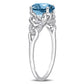 Original Amour 10k White Gold 1 5/8 CT TGW Oval London Blue Topaz and Diamond Accent Link Ring