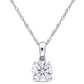 Original AMOUR 1 CT DEW Created Moissanite Solitaire Pendant with Chain In 10K White Gold