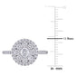 Original Amour 10k White Gold 1 CT TW Diamond Composite Round Halo Engagement Ring