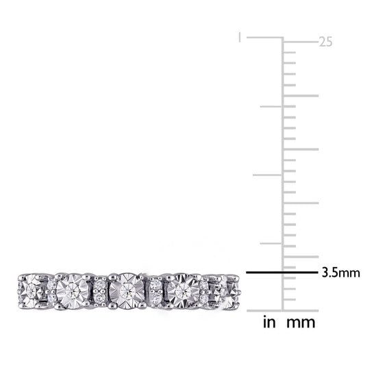 Original Amour 10k White Gold 1/10 CT TDW Diamond Eternity Ring