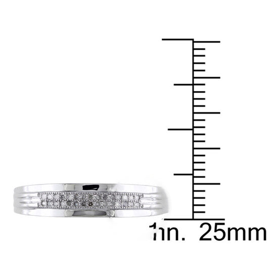 Original Amour 10k White Gold 1/10 CT TW Diamond Men's Wedding Band Ring