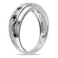 Original Amour 10k White Gold 1/2 CT TDW Black and White Diamond Men's Wedding Band Ring