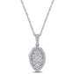 Original AMOUR 1/2 CT TW Diamond Composite Marquise Shape Halo Drop Pendant with Chain In 10K White Gold