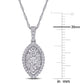 Original AMOUR 1/2 CT TW Diamond Composite Marquise Shape Halo Drop Pendant with Chain In 10K White Gold