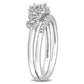 Original Amour 10k White Gold 1/3 CT TDW Diamond Cluster Bridal Set