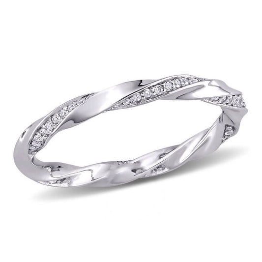 Original Amour 10k White Gold 1/4 CT TDW Diamond Eternity Ring