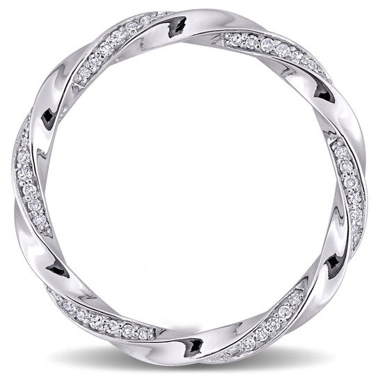 Original Amour 10k White Gold 1/4 CT TDW Diamond Eternity Ring