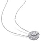 Original AMOUR 1/8 CT TW Diamond Cluster Circular Pendant with Chain In 10K White Gold