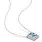 Original AMOUR 2 1/7 CT TGW Baguette London-blue Topaz and White Topaz Geometric Pendant with Chain In 10K White Gold