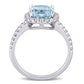 Original Amour 10K White Gold 3 1/2 CT TGW Sky Blue Topaz and White Topaz Halo Ring