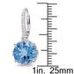 Original AMOUR 6 CT TGW Swiss-blue Topaz and 1/10 CT TW Diamond Leverback Earrings In 10K White Gold