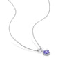 Original AMOUR Heart Shaped Tanzanite and Diamond Pendant with Chain In 10K White Gold