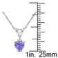 Original AMOUR Heart Shaped Tanzanite and Diamond Pendant with Chain In 10K White Gold