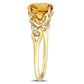 Original Amour 10k Yellow Gold 1 1/10 CT TGW Oval Madeira Citrine and Diamond Accent Link Ring