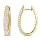 Original AMOUR White Sapphire Hoop Earrings In 10K Yellow Gold