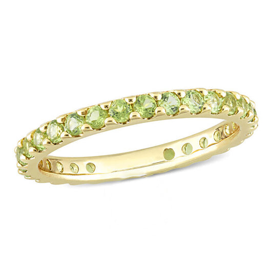 Original Amour 10k Yellow Gold 1 1/5 CT TGW Peridot Eternity Ring