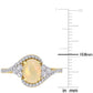 Original Amour 10K Yellow Gold 1 CT TGW Ethiopian Yellow Opal and White Sapphire with 1/5 CT TDW Diamond Halo Ring