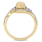 Original Amour 10K Yellow Gold 1 CT TGW Ethiopian Yellow Opal and White Sapphire with 1/5 CT TDW Diamond Halo Ring