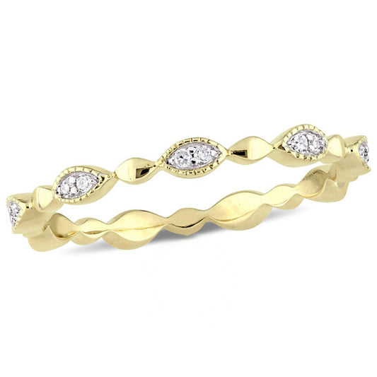 Original Amour 10K Yellow Gold 1/10 CT TDW Diamond Eternity Ring