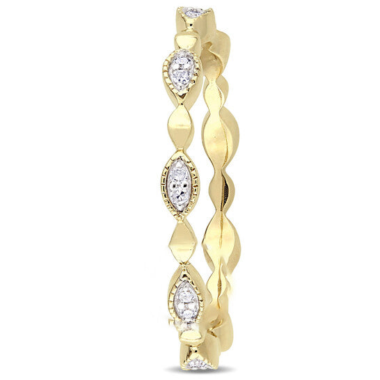 Original Amour 10K Yellow Gold 1/10 CT TDW Diamond Eternity Ring