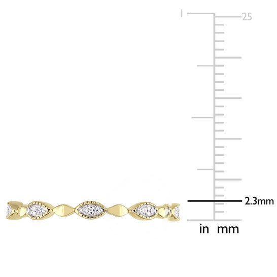 Original Amour 10K Yellow Gold 1/10 CT TDW Diamond Eternity Ring