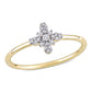 Original Amour 10k Yellow Gold 1/10 CT TDW Diamond Floral Ring