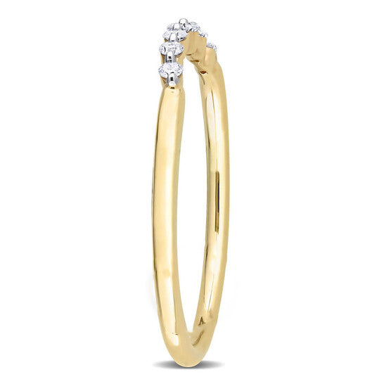 Original Amour 10k Yellow Gold 1/10 CT TDW Diamond Semi-Eternity Ring