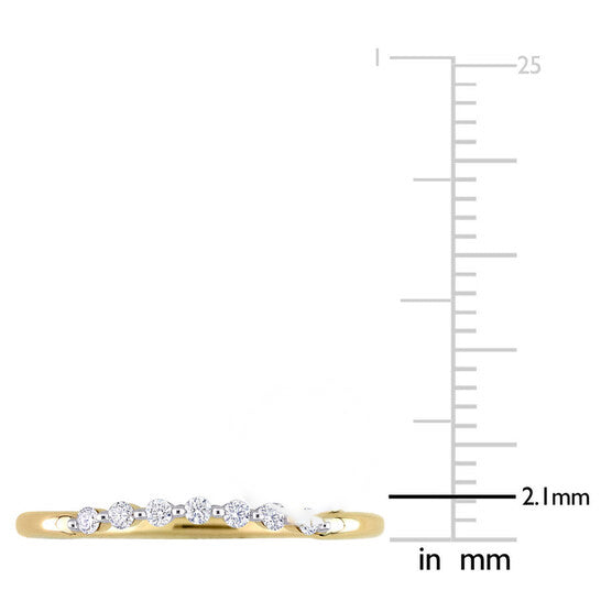 Original Amour 10k Yellow Gold 1/10 CT TDW Diamond Semi-Eternity Ring