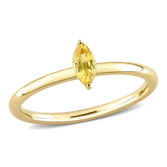 Original Amour 10k Yellow Gold 1/3 CT TGW Marquise Yellow Sapphire Stackable Ring