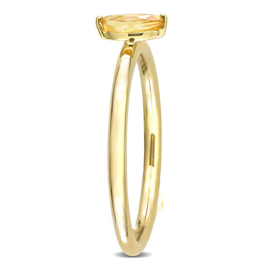 Original Amour 10k Yellow Gold 1/3 CT TGW Marquise Yellow Sapphire Stackable Ring