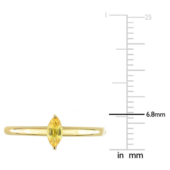 Original Amour 10k Yellow Gold 1/3 CT TGW Marquise Yellow Sapphire Stackable Ring