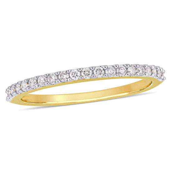 Original Amour 10k Yellow Gold 1/5 CT TDW Diamond Semi-Eternity Ring