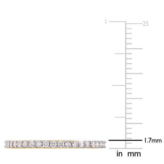 Original Amour 10k Yellow Gold 1/5 CT TDW Diamond Semi-Eternity Ring