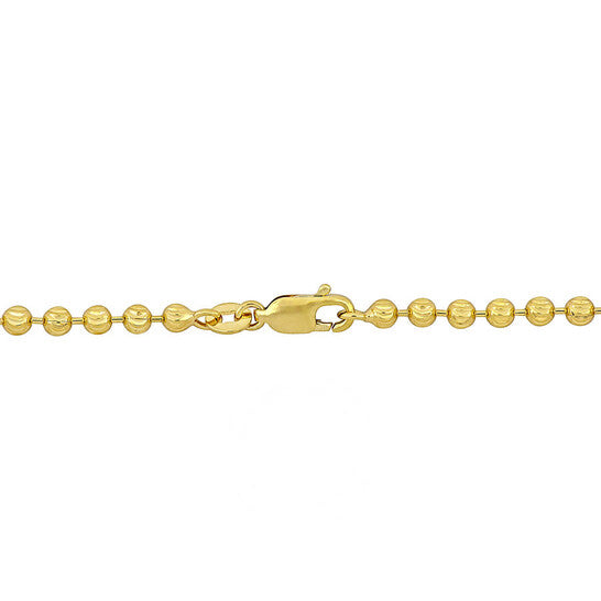 Original AMOUR 3mm Diamond Cut Ball Chain Necklace In 10K Yellow Gold, 16 In