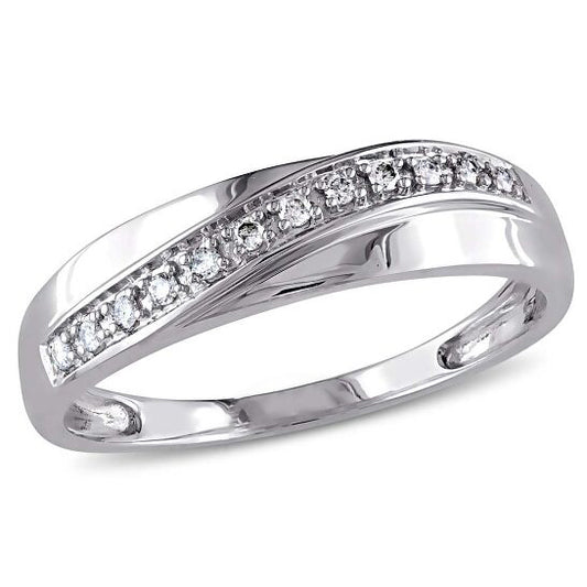 Original Amour 1/10 CT Diamond 10K White Gold Wedding Ring