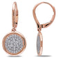 Original AMOUR 1/2 CT TW Diamond Pave Disc Leverback Earrings In 14K Rose Gold