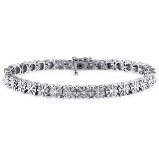 Original AMOUR 1/2 CT TW Diamond Tennis Bracelet In Sterling Silver