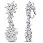 Original AMOUR 13 5/8 CT TW Diamond Floral Cluster Drop Earrings In 18k White Gold